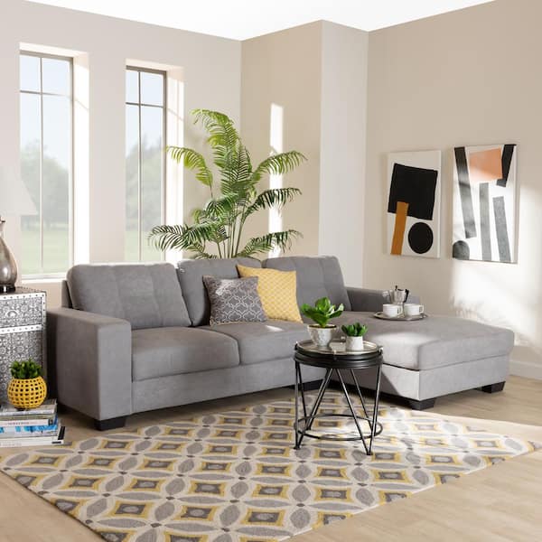 Grey sectional on sale right facing