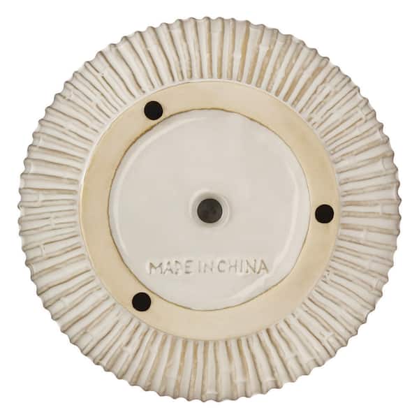 Vigoro Goldie Medium Glazed White Ceramic Planter with Drainage