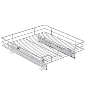 18 in. D x 4.6 in. H x 20 in. W Silver Metal Pull-Out Organizer