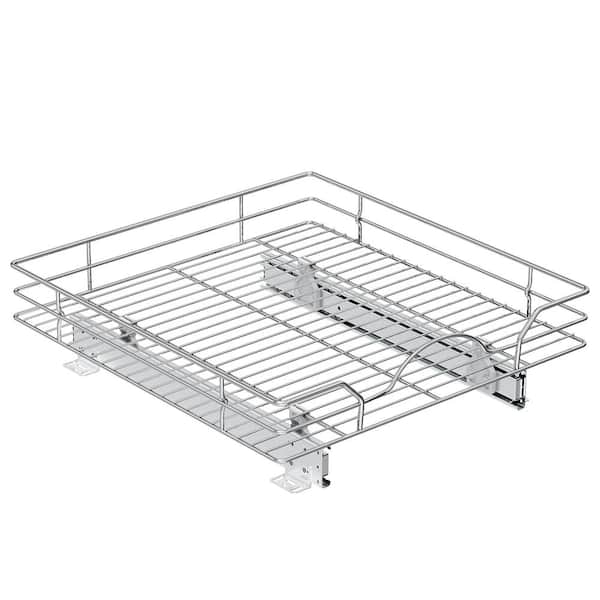 HOMLUX 18 in. D x 4.6 in. H x 20 in. W Silver Metal Pull-Out Organizer