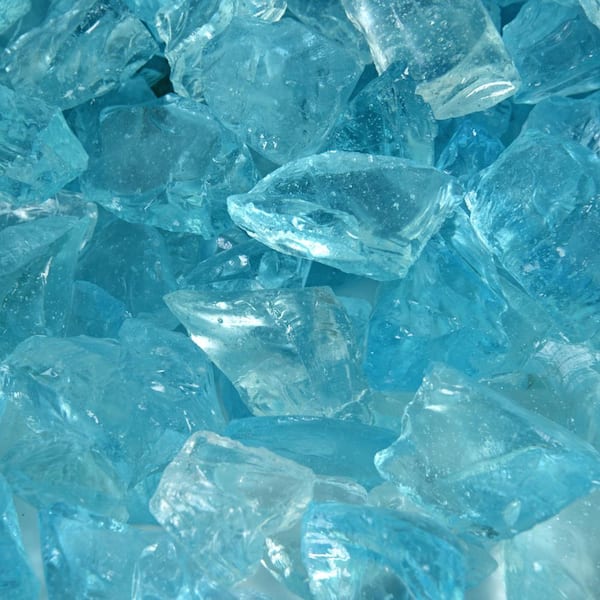 Blue Teal Lagoon Crushed Fire Glass, Fire Pit Crystals Home Depot