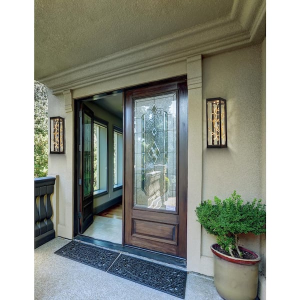 Aerie Black/Gold Outdoor Hardwired Wall Sconce with Integrated LED