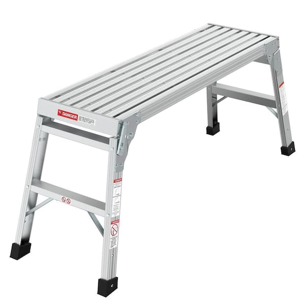 Unbranded Work Platform Aluminum Portable Bench Folding Ladder ANSI Capacity 225 lbs.