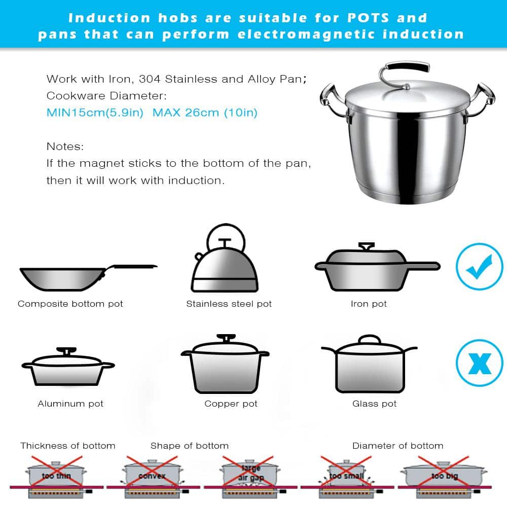 24" Black Ceramic 4-Burner Induction Cooktop