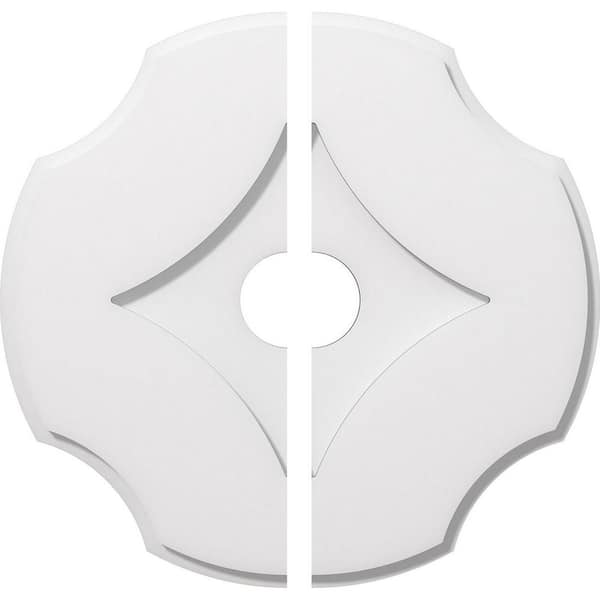 Ekena Millwork 1 in. P X 6-1/4 in. C X 18 in. OD X 3 in. ID Percival Architectural Grade PVC Contemporary Ceiling Medallion, Two Piece
