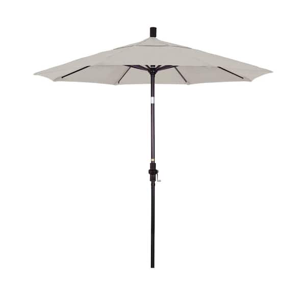 California Umbrella 7.5 ft. Bronze Aluminum Market Patio Umbrella Collar Tilt Crank Lift in Woven Granite Olefin