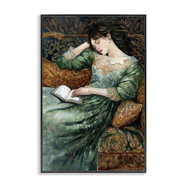 Stupell Industries Woman in Ornate Gown by Cloverfield & Co. Black Framed People Giclee Art Print 18 in. x 12 in.