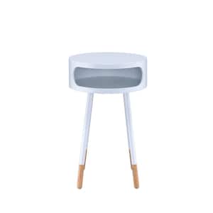 Sonria White and Natural End Table