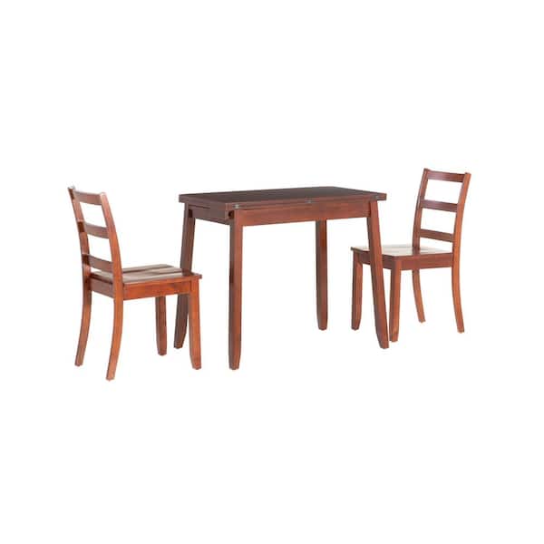 Linon Home Decor Ari 3pc Brown Folding Table Set