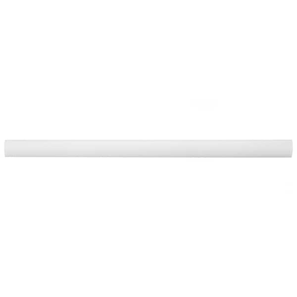 Merola Tile Chester Demi-Bullnose Matte Bianco 1/2 in. x 12 in. Satin Ceramic Wall Tile Trim