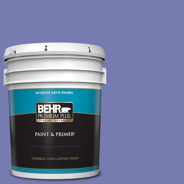 BEHR PREMIUM PLUS 5 gal. #620B-6 Magic Moment Satin Enamel Exterior Paint & Primer