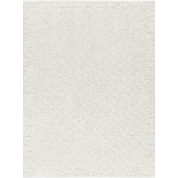 Freud Cream Checkered 3 ft. x 7 ft. Indoor Runner Area Rug