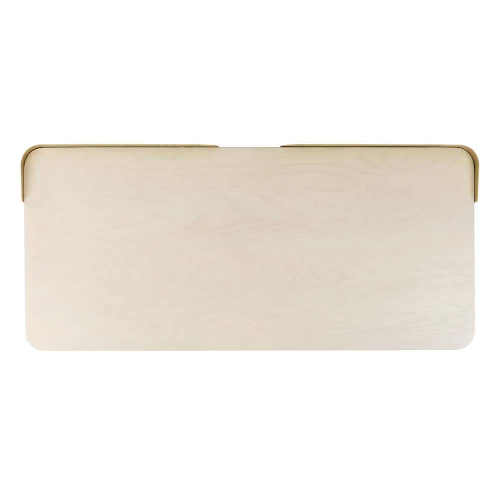 Transitional White Washed and Gold Home Office Desk with Drawer