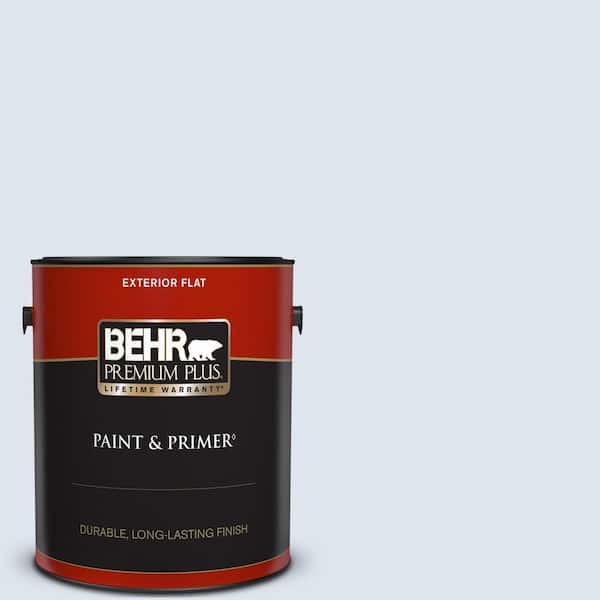 BEHR PREMIUM PLUS 1 gal. #600C-1 Mystic Light Flat Exterior Paint & Primer