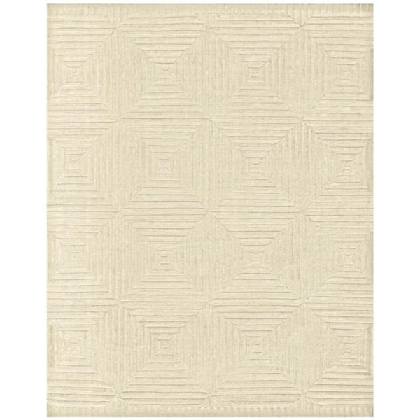 4 x 6 Ivory Geometric Area Rug