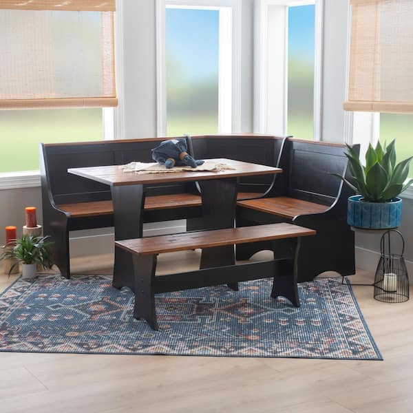 Linon Home Decor Becker 3-Piece L-Shaped Rectangle Black and