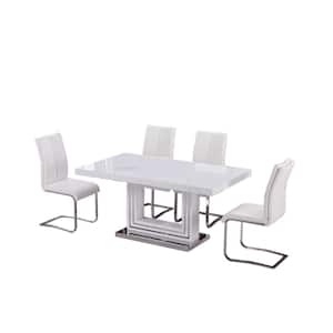 Dominga 5-Piece White Rectangular Dining Set