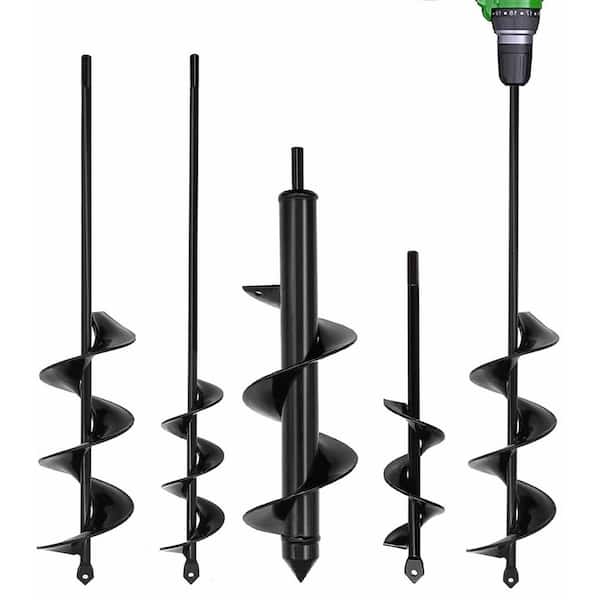 MYWISH 4-Piece Heavy-Duty Garden Auger Bit Set (1.6 in. and 3 in. Diameters)