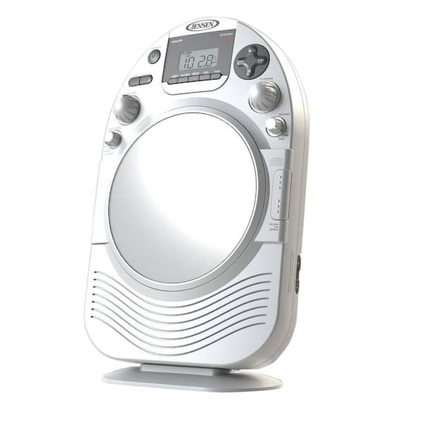 JENSEN AM/FM Stereo Shower Radio and CD Player with Fog Resistant Mirror