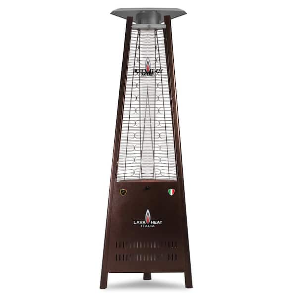 72 in. 42,000 BTU Hammered Black Pyramid Flame Liquid Propane Patio Heater