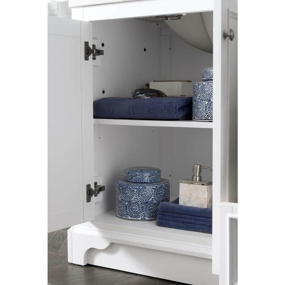 Bright White Double Freestanding Vanity with Charcoal Soapstone Top