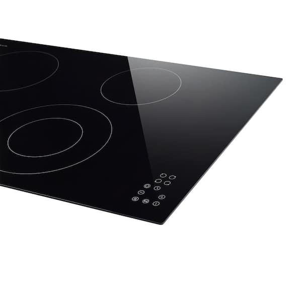 30 in. Smooth Surface Built-In Radiant Electric Cooktop in Black with 4 Elements including Dual Zone Element