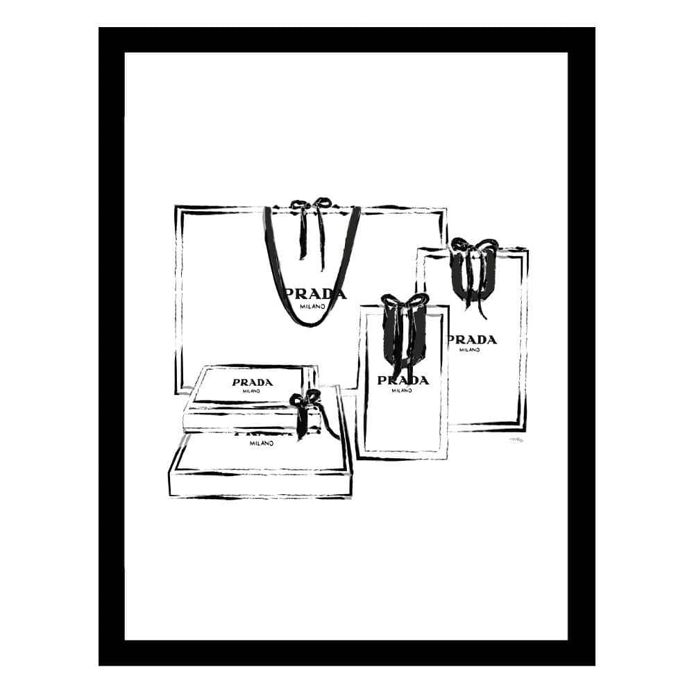 High Fashion Glam Shopping Bags by Fairchild Paris 1-Piece Framed Graphic Print 18 in. x 14 in.