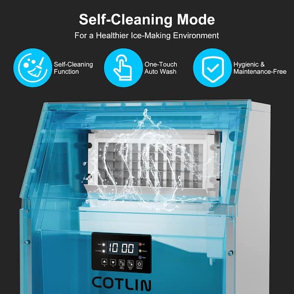 20 in. Production Per Day 180 lb. Full Size Cubes Commercial Freestanding/Built-In Ice Maker in Stainless Steel(2-Piece)