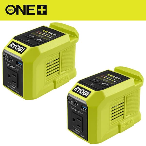 (2) ONE Plus 18V 200-Watt Portable Battery Inverter Power Sources and Chargers for ONE Plus 18V Batteries (Tools Only)