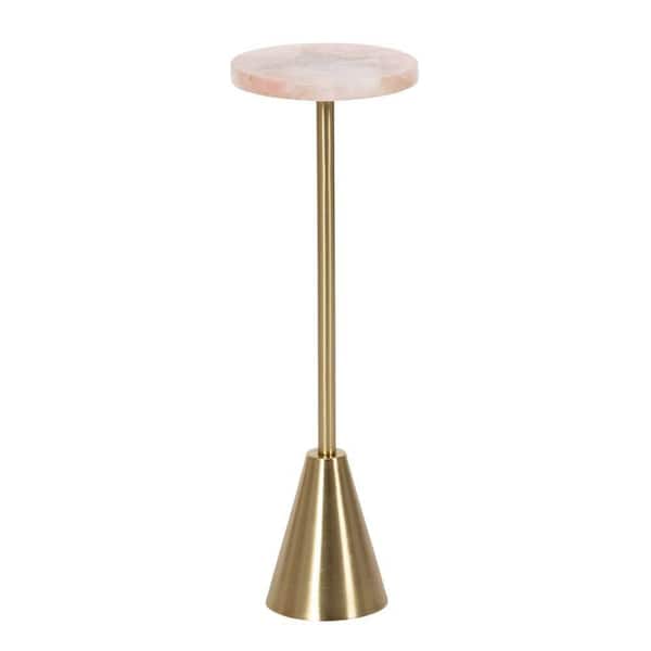 Sitara 8 in. Gold Round Metal End Table