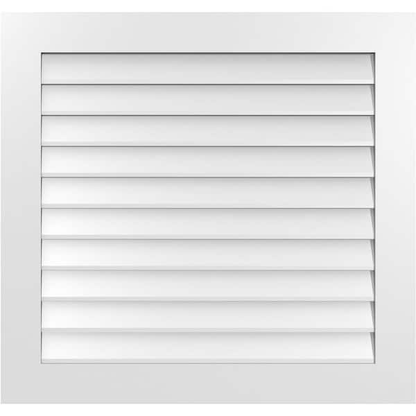 Ekena Millwork 36" x 34" Vertical Surface Mount PVC Gable Vent: Non-Functional with Standard Frame