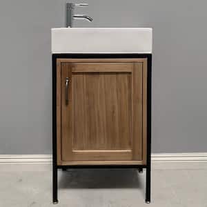 Bristol 18.5 in. W x 10 in. D Bath Vanity in Walnut with Porcelain Vanity Top in White with White Basin