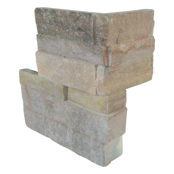 MSI 7 in. x 6.25 in. Golden Honey Stacked Stone Corner Manufactured Siding Stone (6.25 sq. ft./Case)