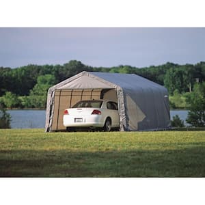 13 ft. W x 20 ft. D x 10 ft. H Steel and Polyethylene Garage without Floor in Grey with Corrosion-Resistant Frame