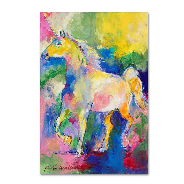 Trademark Fine Art 32 in. x 22 in. "Unicorn" by Richard Wallich Printed Canvas Wall Art