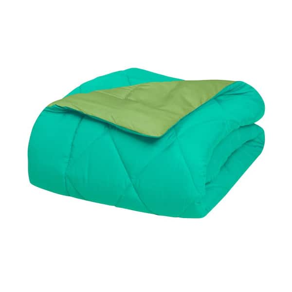 Elegant Comfort 3-Piece Aqua/Lime King Comforter Set