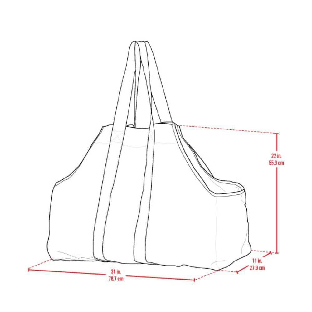 Tan Heavy-Duty Polyester Firewood Log Carrier Bag