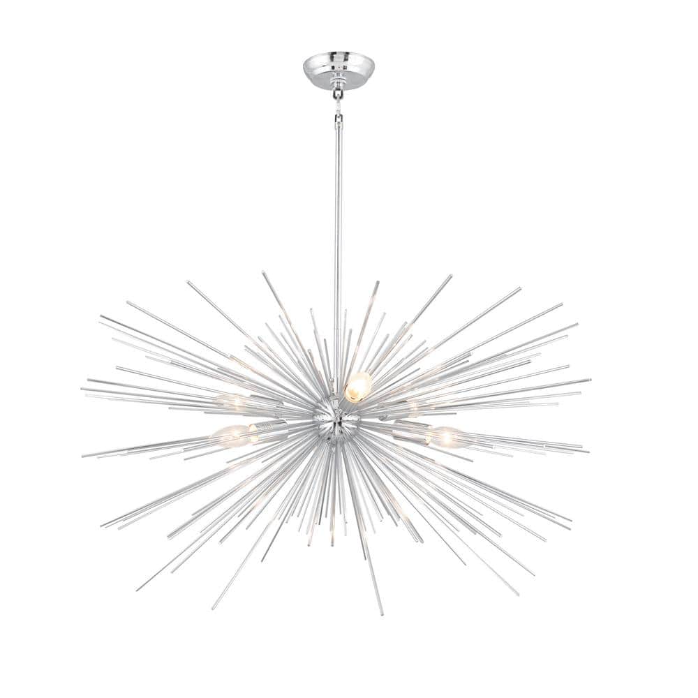 6-Light Chrome Assembled Sputnik Chandelier