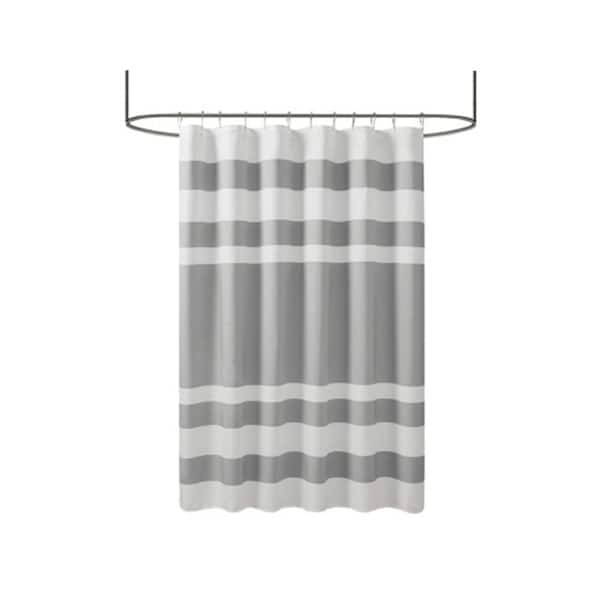 Afoxsos 72 in. W. x 72 in. L Polyester Waffle Weave Design Shower Curtain with 3M Treatment in Gray for Showers, Saunas and Tubs