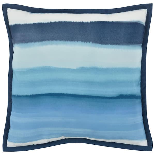 Unbranded Balboa Blue Polyester 16 in. x 16 in. Square Decorative Throw Pillow