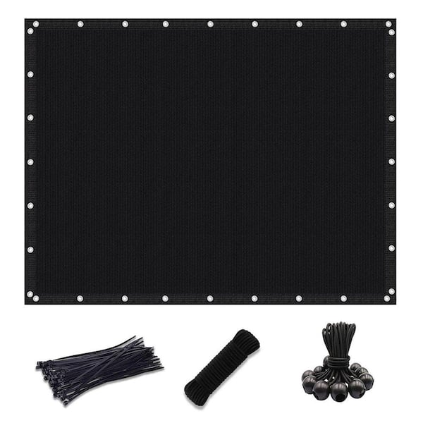 12 ft. x 16 ft. Black Outdoor Pergola Shade Cloth with Grommets, 90% UV Blockage for Patio, Backyards, Outdoor