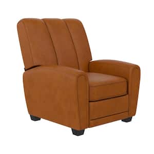 Vertical Camel Faux Leather Pushback Recliner