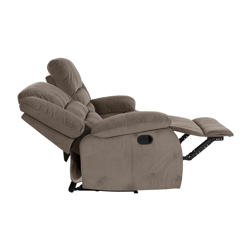Jarita Chocolate Brown Microfiber Reclining Loveseat