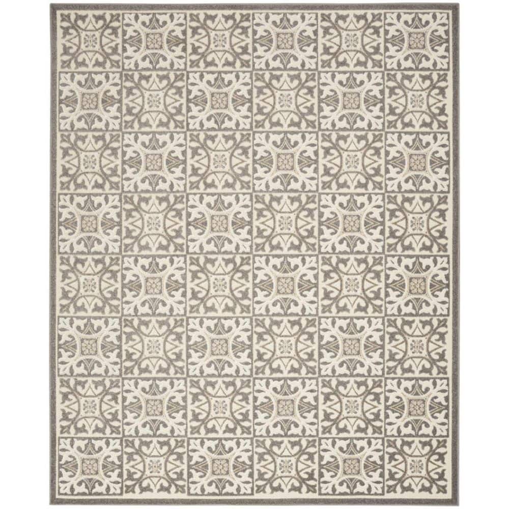 Gray, Ivory 7 ft. x 10 ft. Woven Polypropylene Rectangle Indoor/Outdoor Area Rug price history on PriceWatchPro