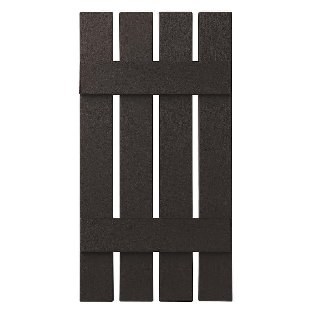 16 in. x 39 in. Polypropylene 4-Board Open Board and Batten Shutters Pair in Brown price history on PriceWatchPro