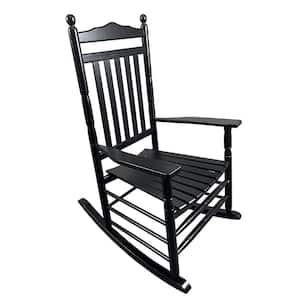 Wood Outdoor Rocking Chair, Black (Set of 1)