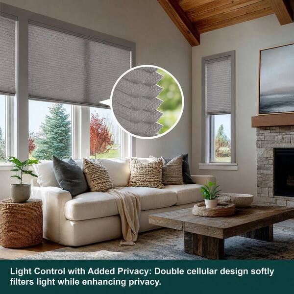 Chicology Cut-to-Width Gray Cordless Polyester Light Filtering