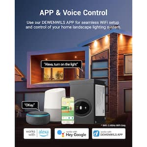 Smart Low Voltage 300-Watt Metal Landscape Lighting Transformer, Compatible with Alexa and Google Home