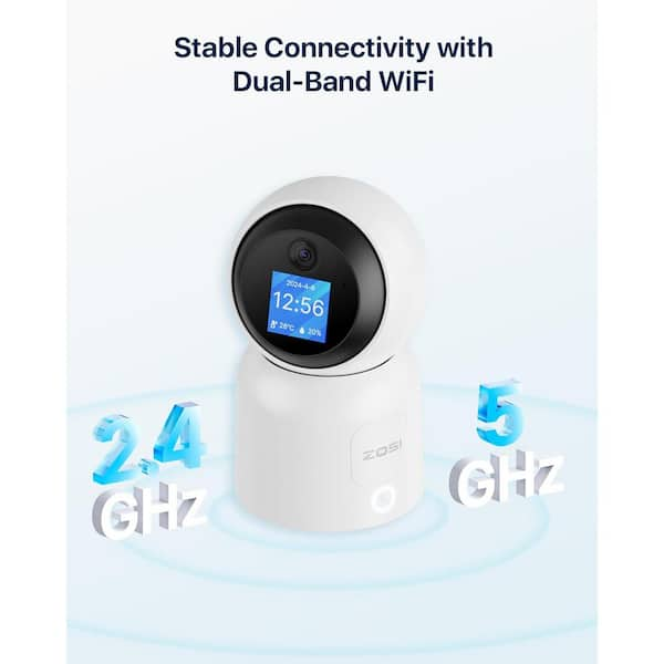 ZOSI Wired 3K 5MP Plug-in Indoor Smart Security Camera, 360 PT 