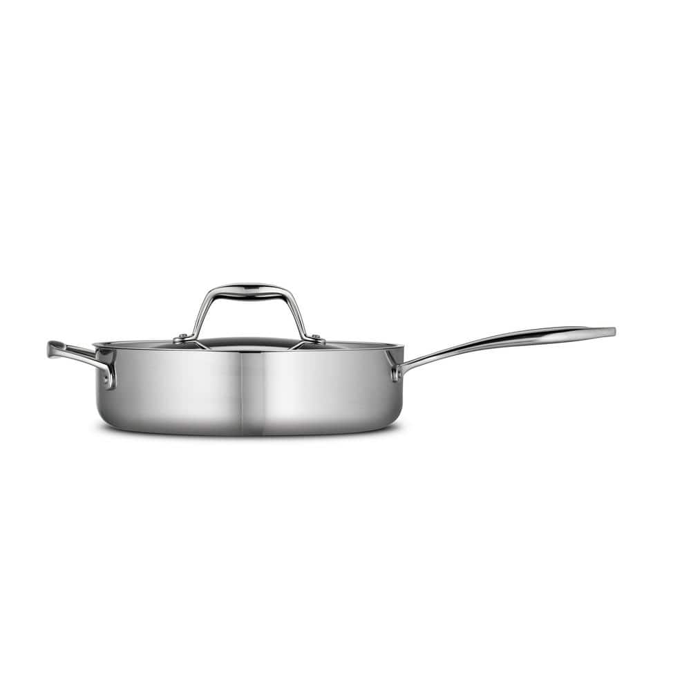 Tri-Ply Stainless Steel 3-Quart Deep Saute Pan with Lid